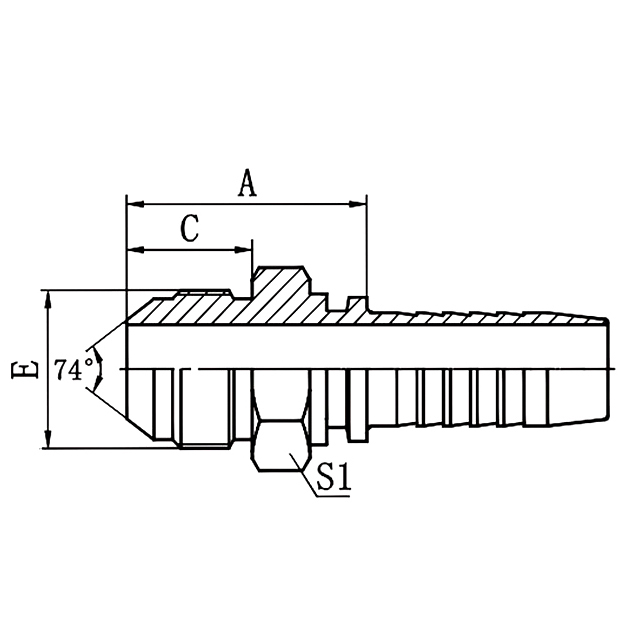 Hose Fitting 10711 – GB Metric Male 74° Cone Seat