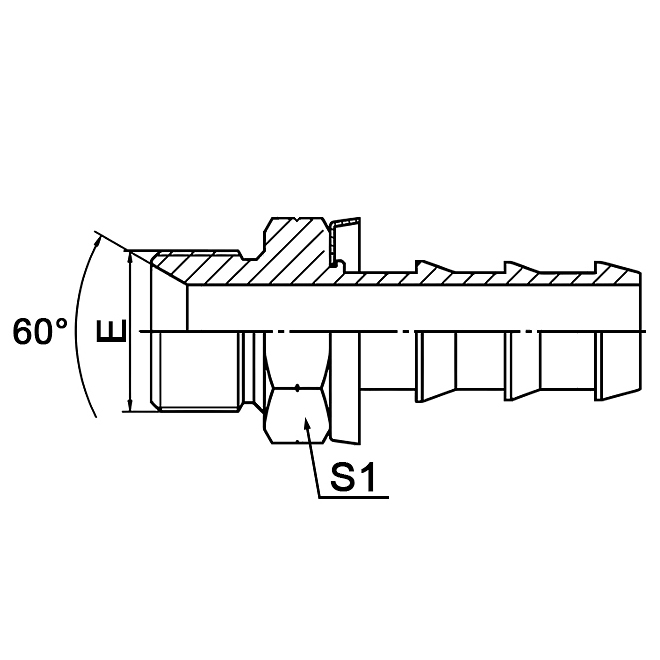 Hydraulic hose fitting 12610A BSP Male 60° Cone Seat
