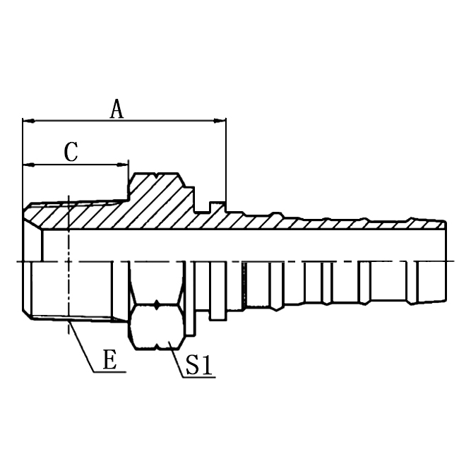 Hose Fitting 13013 BSPP Male,