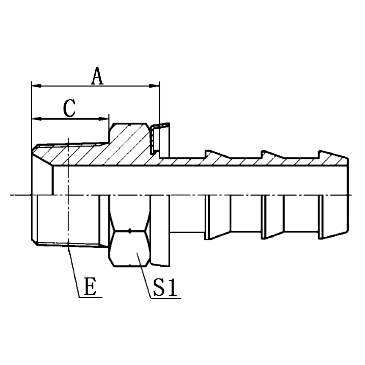 Hydraulic hose fitting 15610 NPT Male