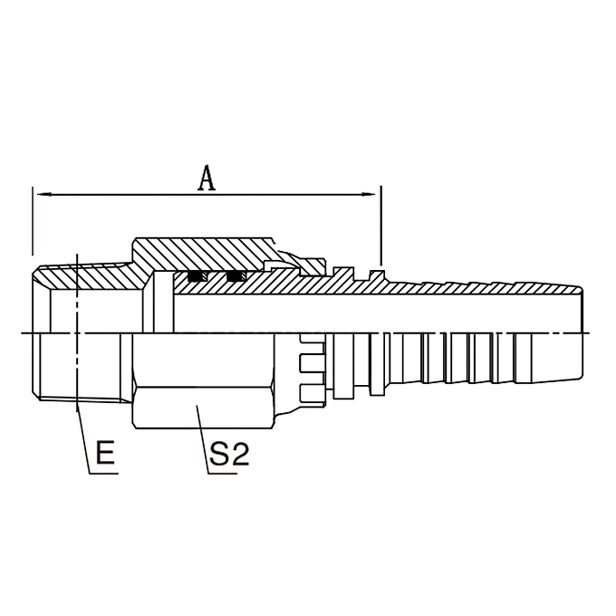 Hydraulic hose fitting 15611SW-S NPT Short Rotary Male