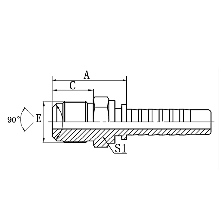 Hose Fitting 17811 SAE Male 90° Cone Seat