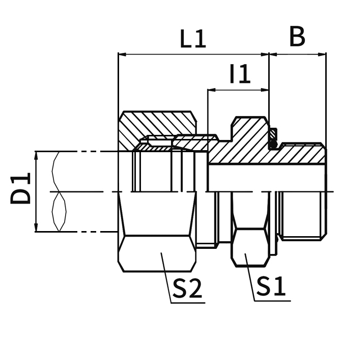 1CH-RN Metric Stud Ends ISO 6149