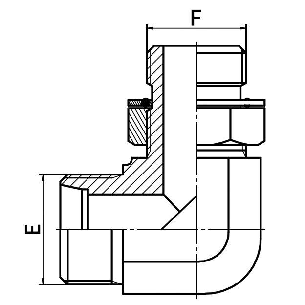 1CH9-OG 90° Elbow Stud End