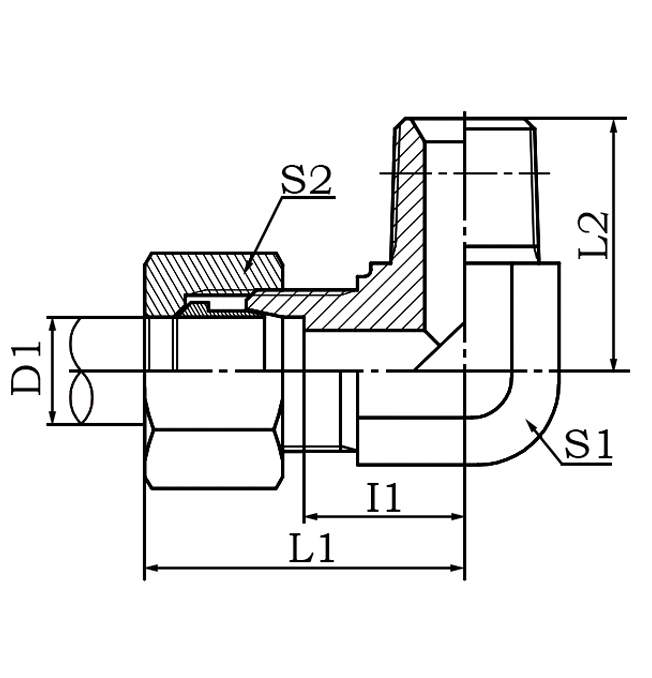 1CT9-SP-RN 90° Elbow BSPT Male