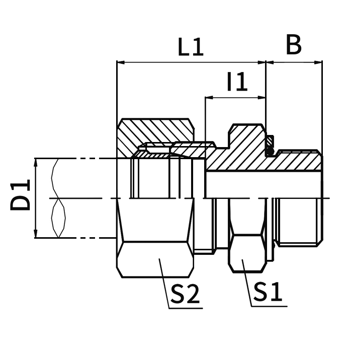 1DH-RN Metric Stud Ends ISO 6149