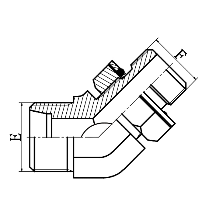 1DH4-OG-RN 45° Elbow Stud End