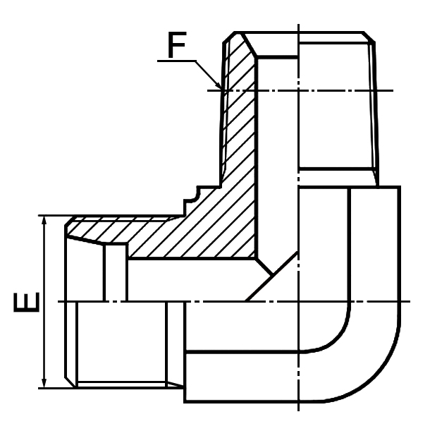 1DT9-SP-RN 90° Elbow BSPT Male Adapter