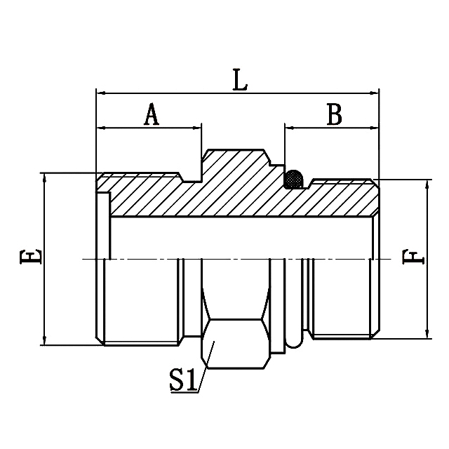 Hydraulic metric adapters 1EH Metric Male O-Ring / Metric Male S-Series ISO 6149-2