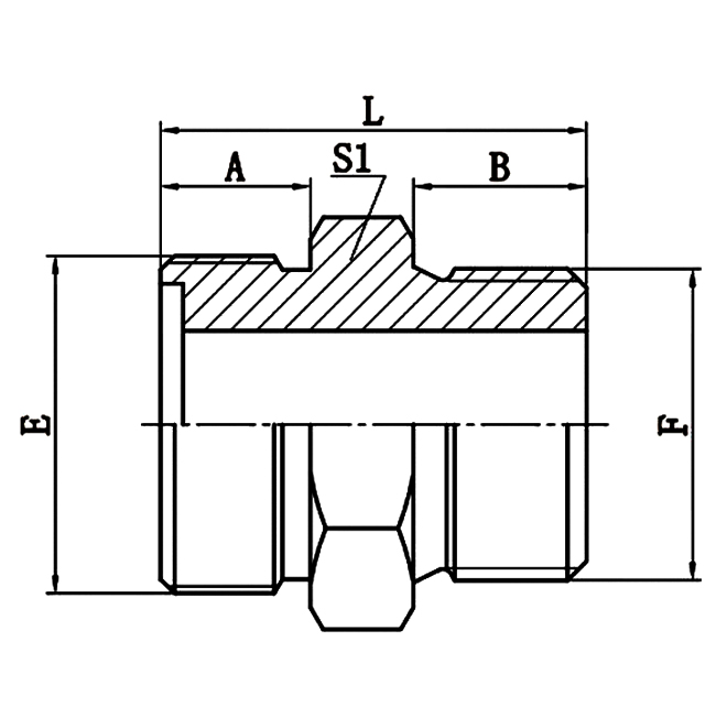 1EL Metric Hydraulic Adapter with Bonded Seal