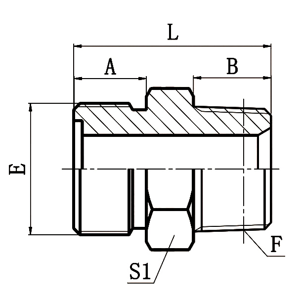 1EN Metric to NPT Hydraulic Adapter