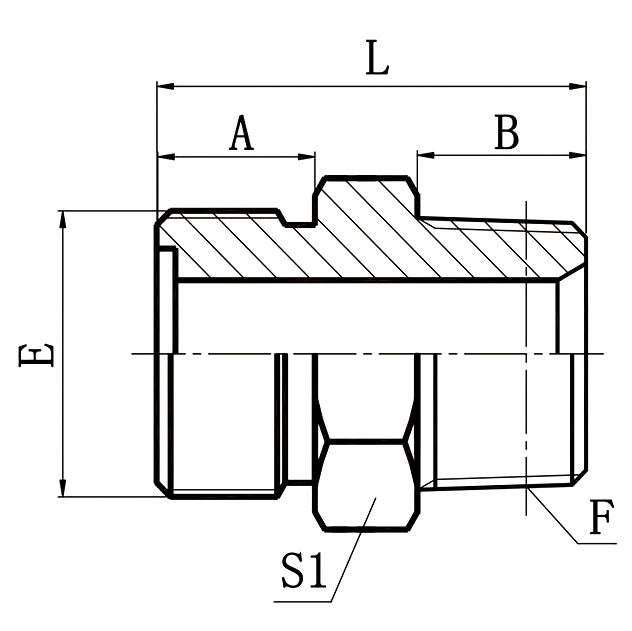 1ET-SP Metric to BSPT Male Hydraulic Adapter with O-Ring Seal