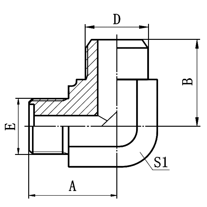 1EW9 90° Elbow Metric to Butt-Weld Tube Hydraulic Adapter with O-Ring