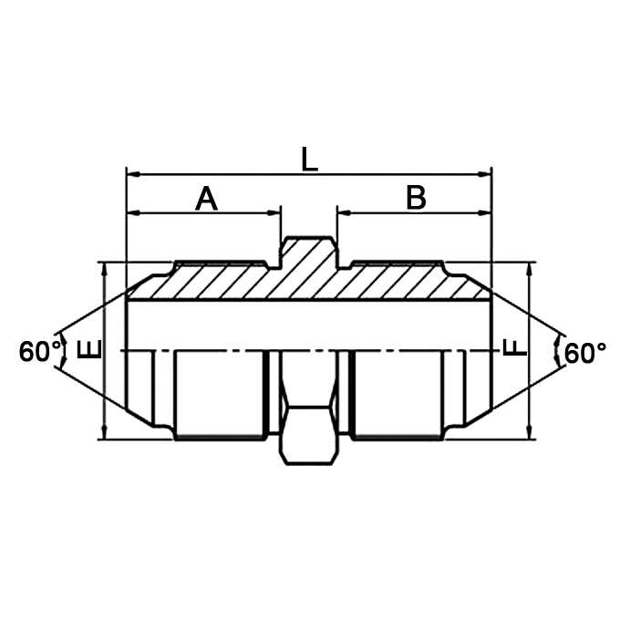 1K JIS Metric Male 60°Cone Hydraulic Adapter