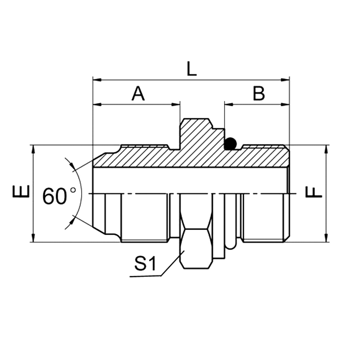 1KH JIS Metric Adjustable Stud End ISO 6149-2 Fitting