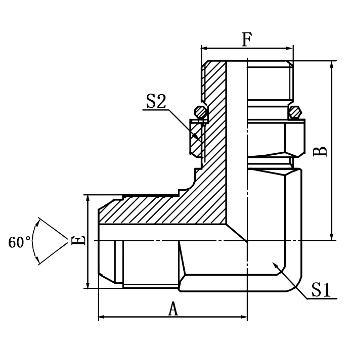 1KH JIS Metric Adjustable Stud End ISO 6149-2 Fitting