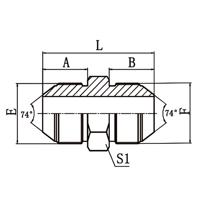 1Q Metric Male 74° Cone Hydraulic Adapter
