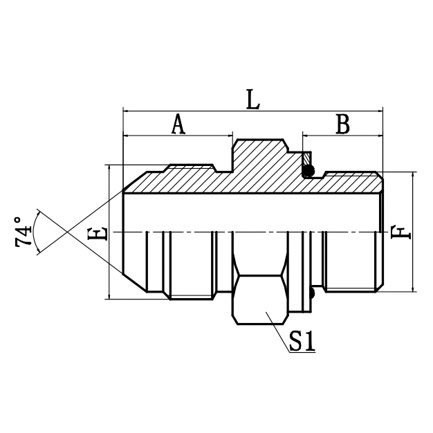 1QH Metric 74°Cone L-Series ISO 6149-3 Adapter