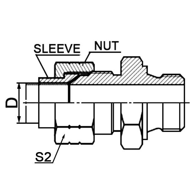 1QL-RN Metric 74°Cone to Metric Bonded Seal Tube Adapter