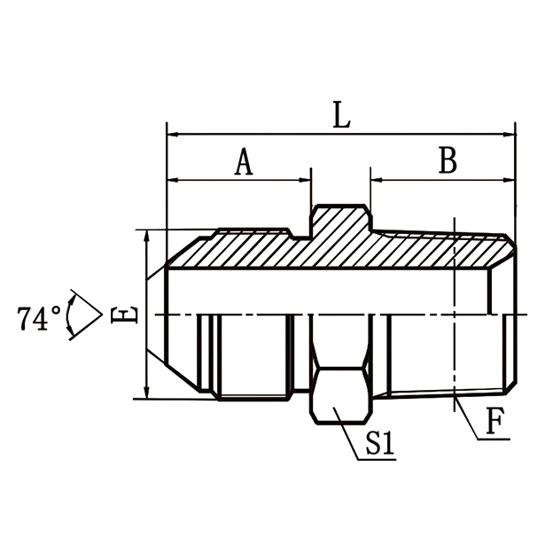 1QN Metric to NPT Hydraulic Adapter