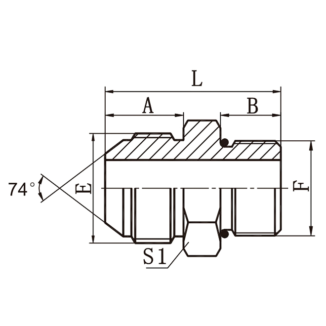 1QO Metric to SAE O-Ring Boss Hydraulic Adapter
