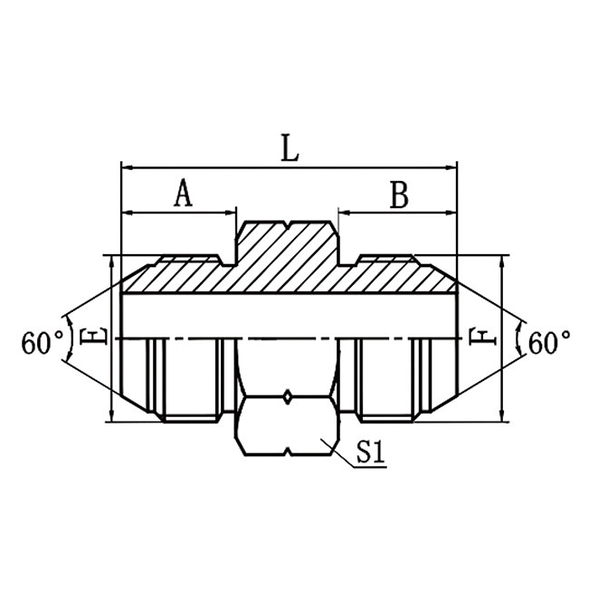 1S JIS Gas Male 60°Cone Hydraulic Adapter