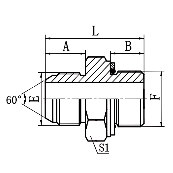 1SG JIS 60°Cone BSP Male O-Ring Adapter