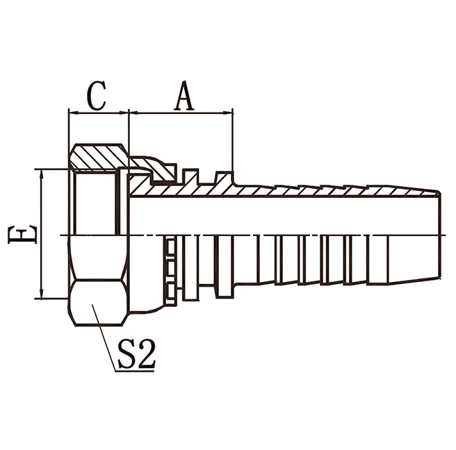 Metric female flat seat design enables Hose Fitting 20211-T to deliver stable and reliable sealing.