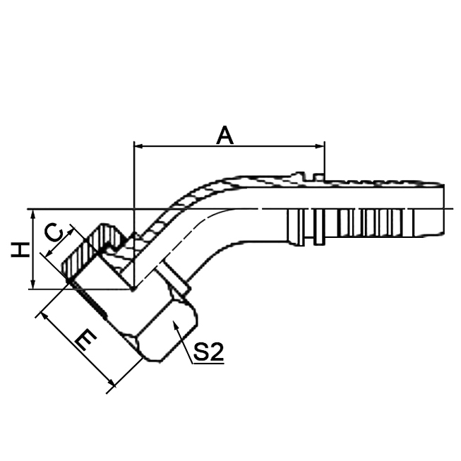 Hose Fitting 20231 features a 30° metric female flat seat, ensuring stable and reliable sealing performance.