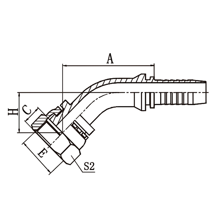 With 45° metric female flat seat design, Hose Fitting 20241 provides excellent sealing performance.