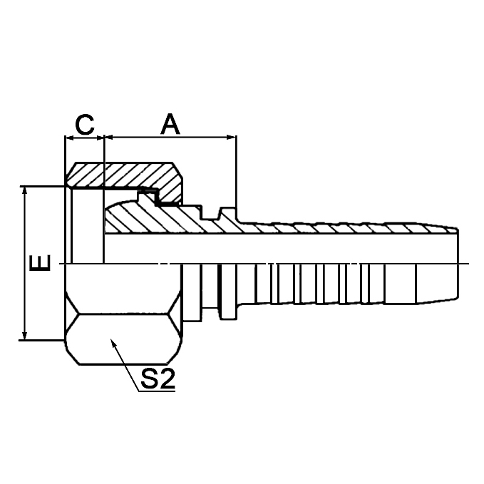 Hose Fitting 20411C – Metric Female 24° Multiseal L.T. DIN 3868
