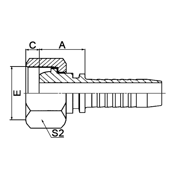 Hose Fitting 20511C – Metric Female 24° Multiseal H.T.
