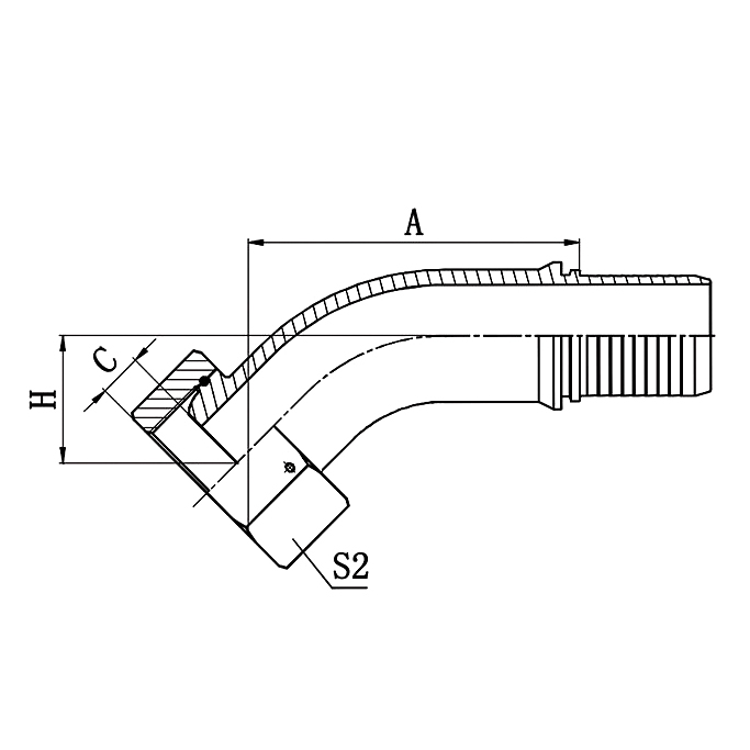 Premium Hydraulic Hose Fitting 22141 45° BSP Female Multiseal