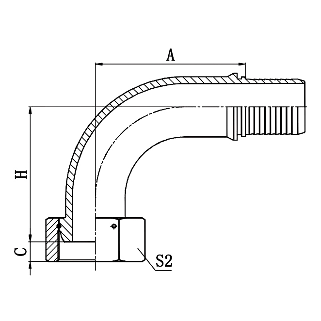 Hose Fitting 22191-W 90° BSP Female Multiseal