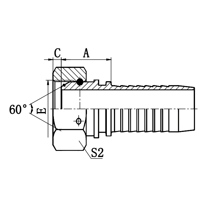 22611 BSP Female 60° Cone Hydraulic Hose Fitting