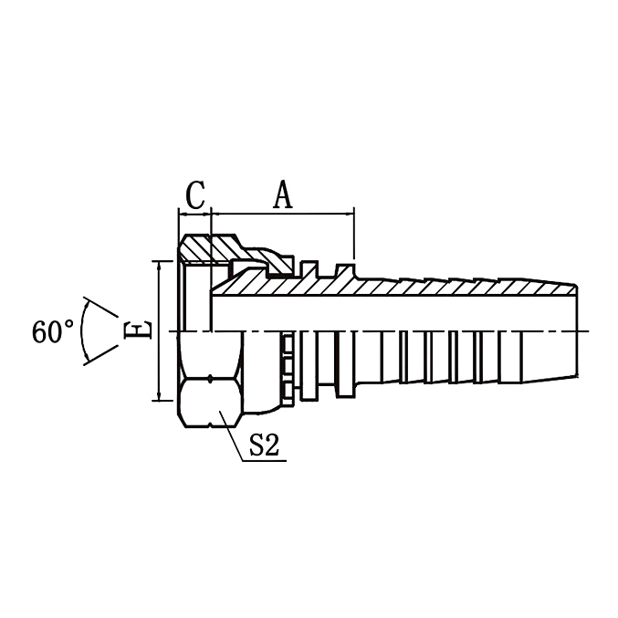 Hydraulic Hose Fitting 22611 BSP Female 60° Cone