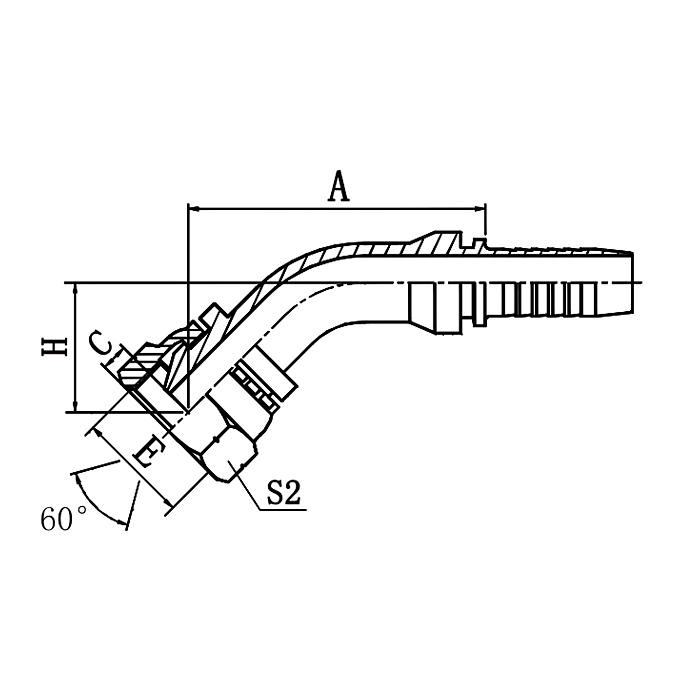 22641 45° BSP Female 60° Cone Hydraulic Fitting