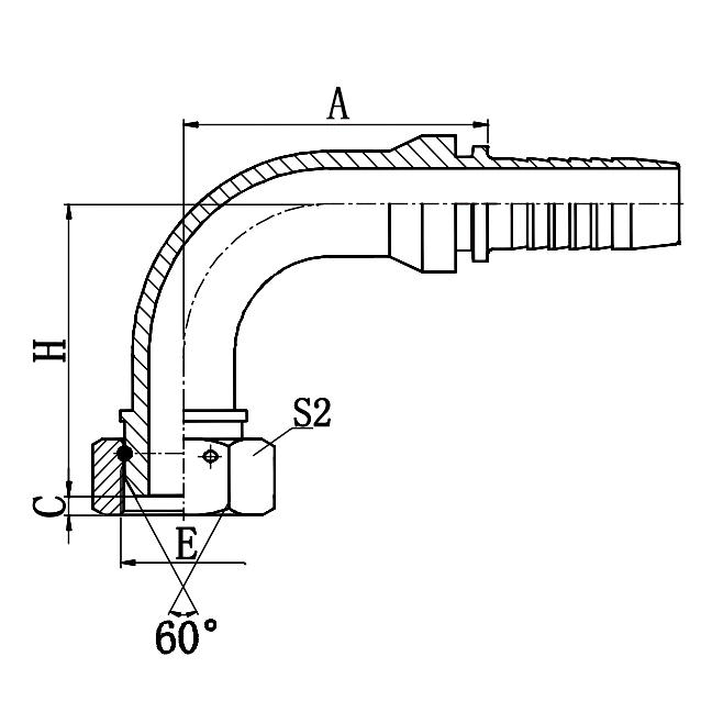 22691 90° BSP Female 60° Cone Fitting,