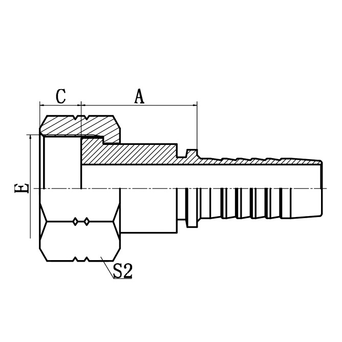 Hose Fitting 24211-T ORFS Female Flat Seal ISO 12151-1 SAE J516
