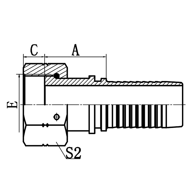 Hose Fitting 24211-W ORFS Female Flat Seal ISO 12151-1 SAE J516