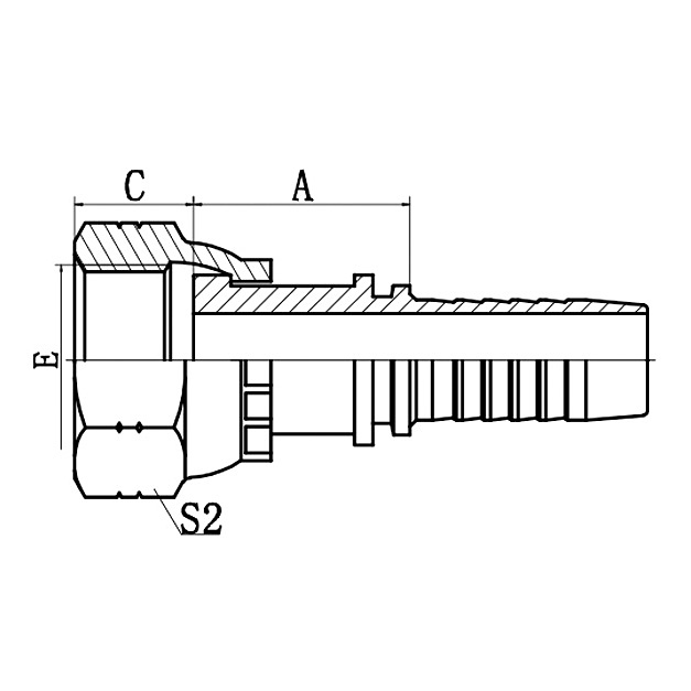Hose Fitting 24211 ORFS Female Flat Seal ISO 12151-1 SAE J516