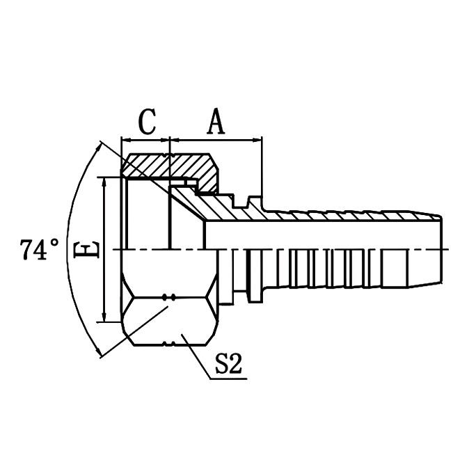 Hose Fitting 26711-T JIC Female 74° Cone Seat SAE J514
