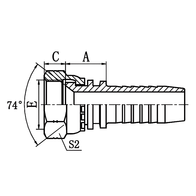 26711 JIC Female 74° Cone Seat Hydraulic Hose Fitting