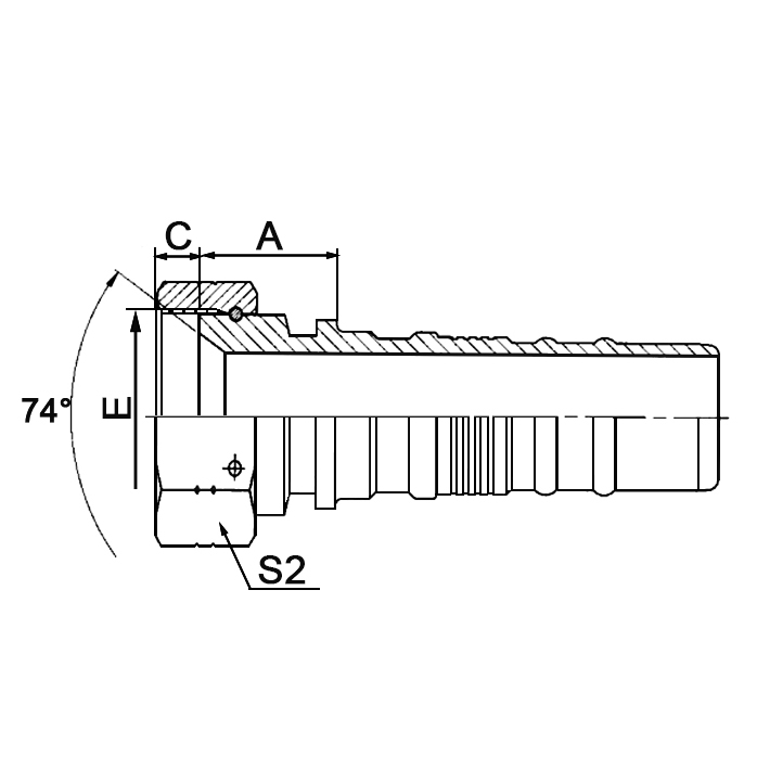 26713-W JIC Female 74° Cone Seat Hydraulic Hose Fitting