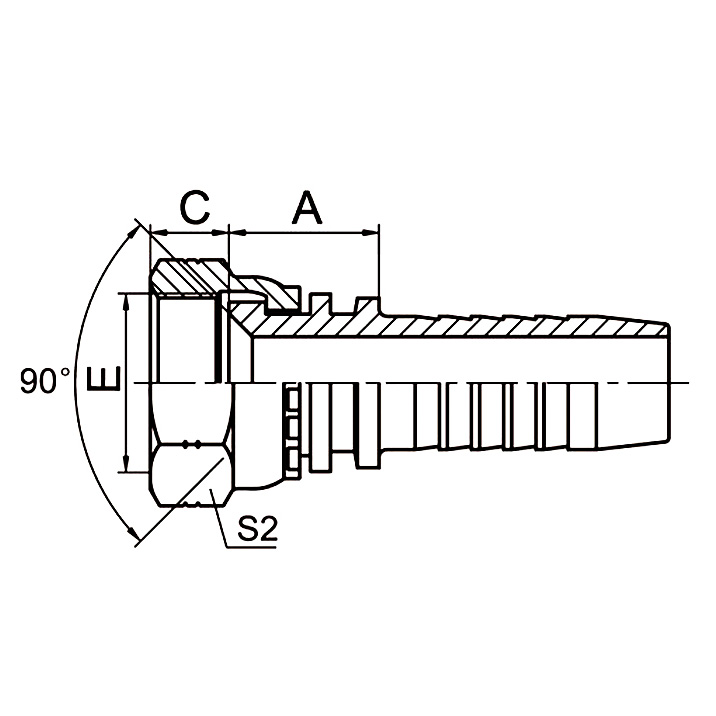 Hose Fitting 27811 SAE Female 90° Cone Seat