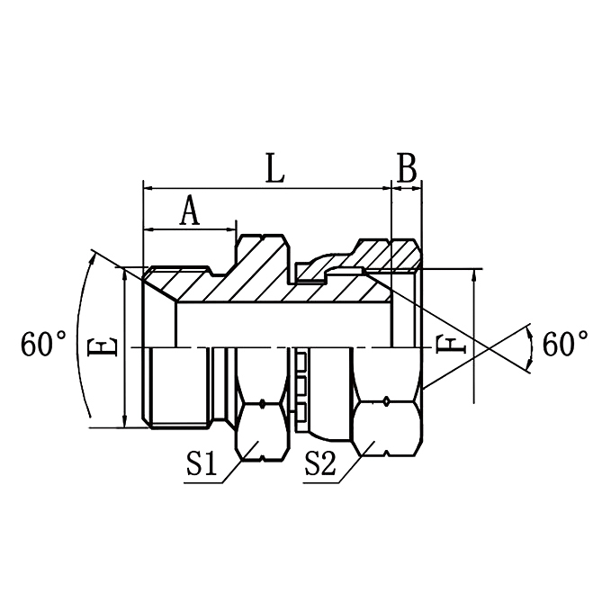 2B BSP Double Use Hydraulic Fitting
