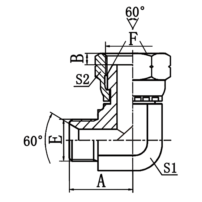 2B4 45° Elbow BSP 60° Cone Hydraulic Adapter