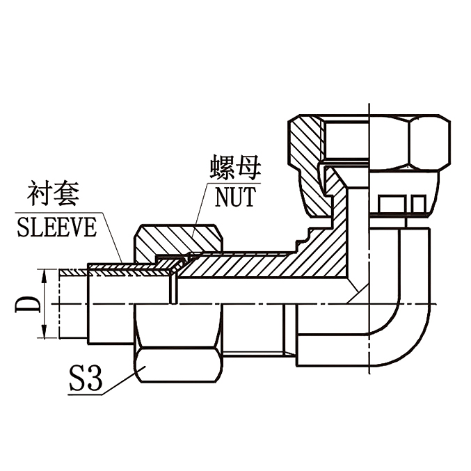 2Q9-RN 74°Cone Male to 74°Seat Female Metric Adapter
