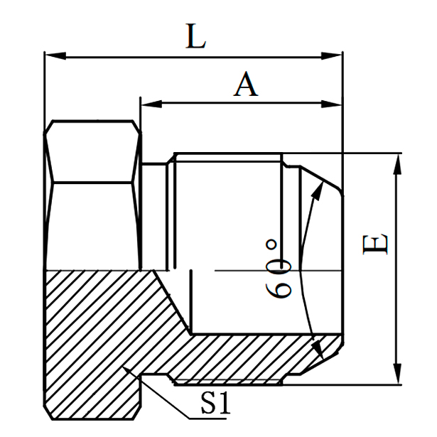 4K JIS Metric Male 60°Cone Plug Hydraulic Adapter