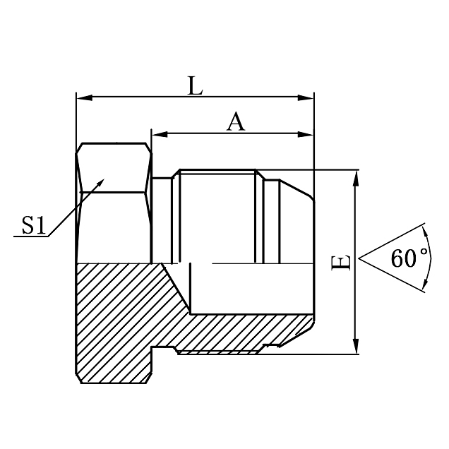 4S JIS Gas 60°Cone Male Thread Plug